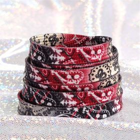 High Quality Cashew Flowers Shoelaces Women Men Red Black Hand-painted High Top Sports CasualShoes Laces Accesories (Length: 140cm, Color: Color 07)